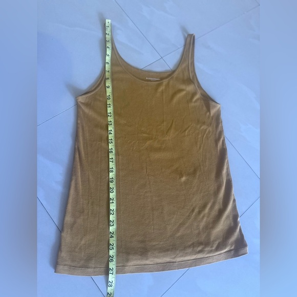 EILEEN FISHER Tank Top Stretch Organic Cotton Jersey Scoop Neck Orange USA L - Picture 12 of 14
